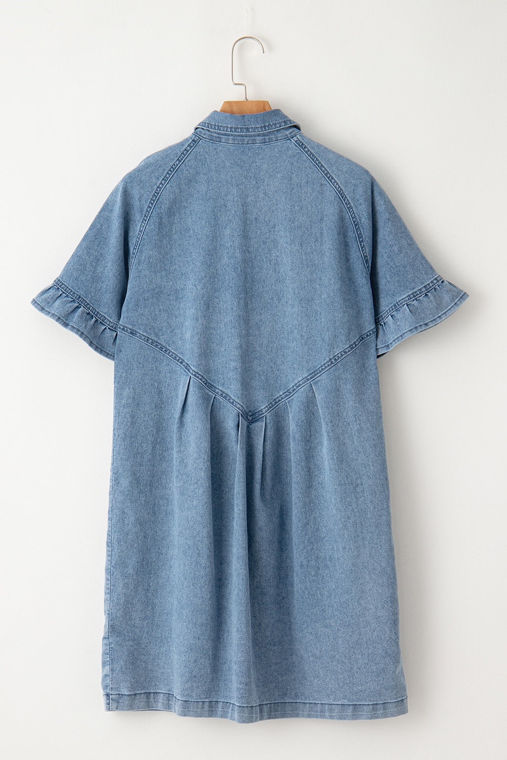 Button Up Denim Shirt Dress LT