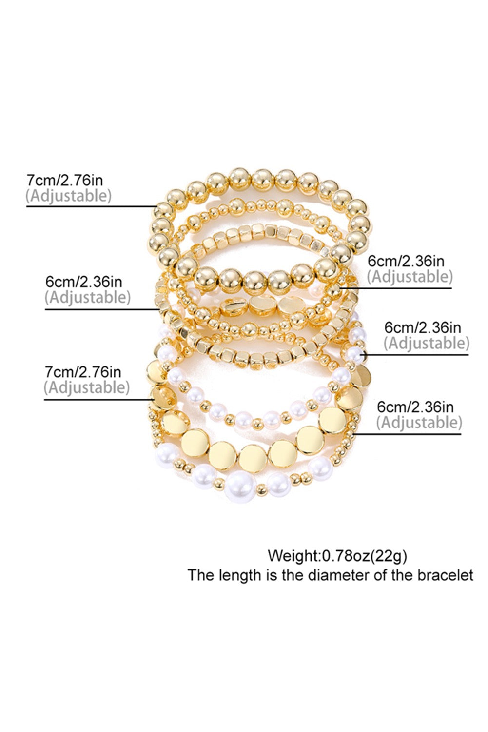 Gold Pearl Layered Bracelets LT