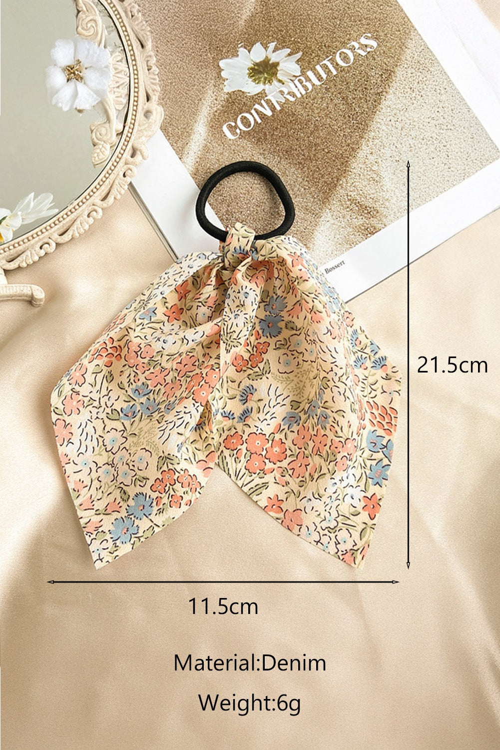 Floral Bow Hair Tie LT