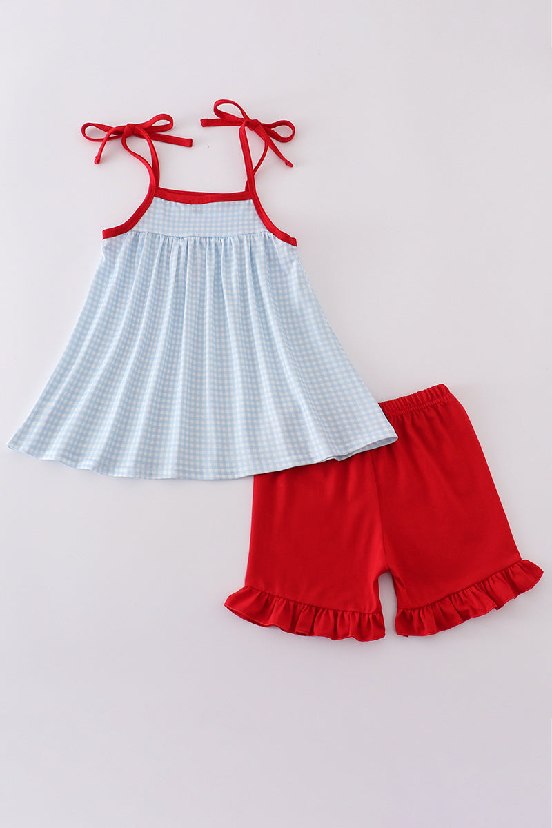 Gingham star embroidery set