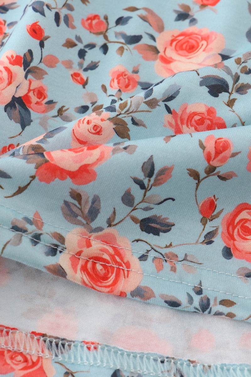 Blue floral smocked dress
