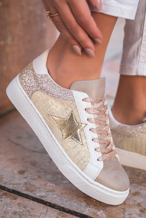 Tan and Rose Gold Sneakers RTS