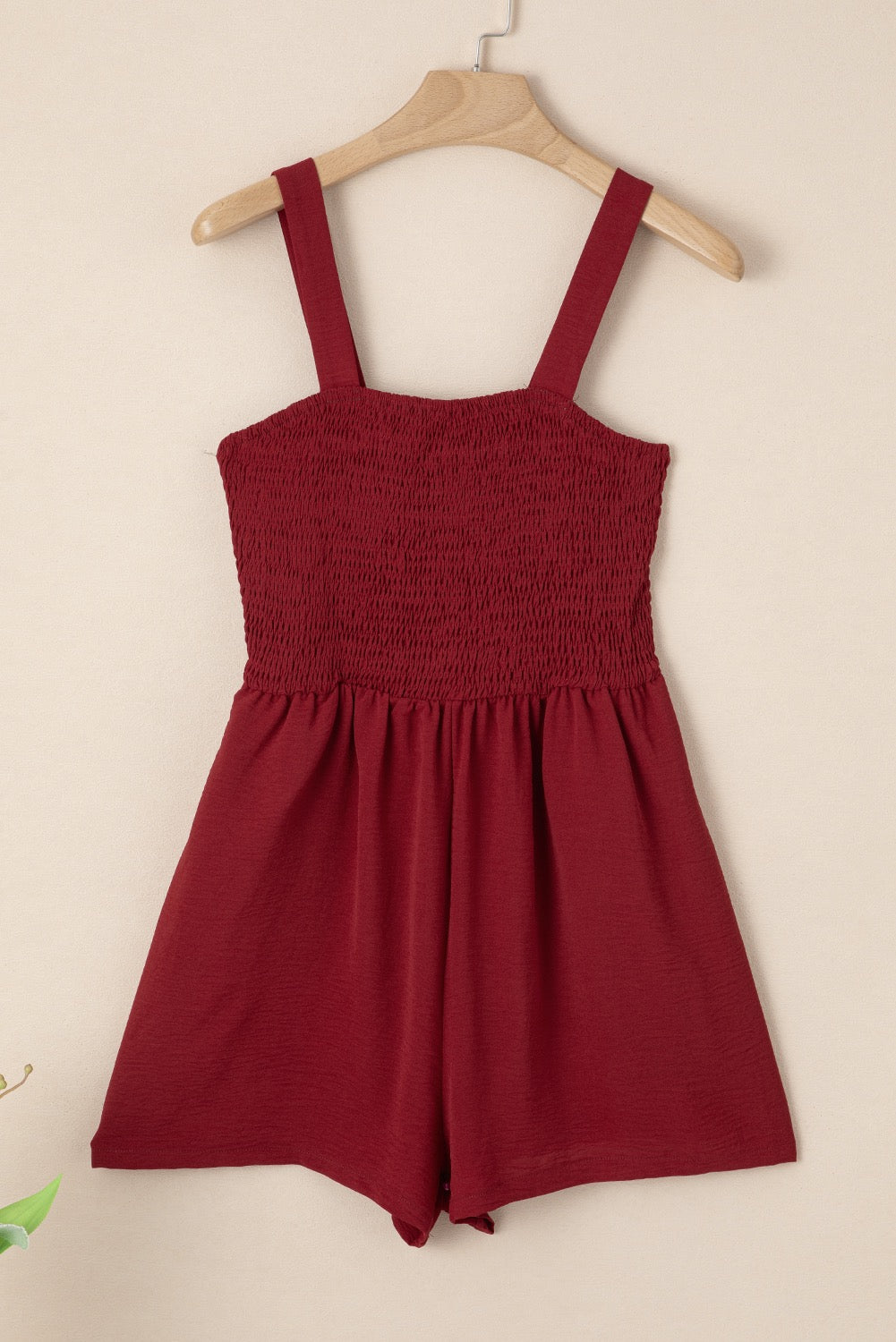 Burgundy Smocked Romper LT