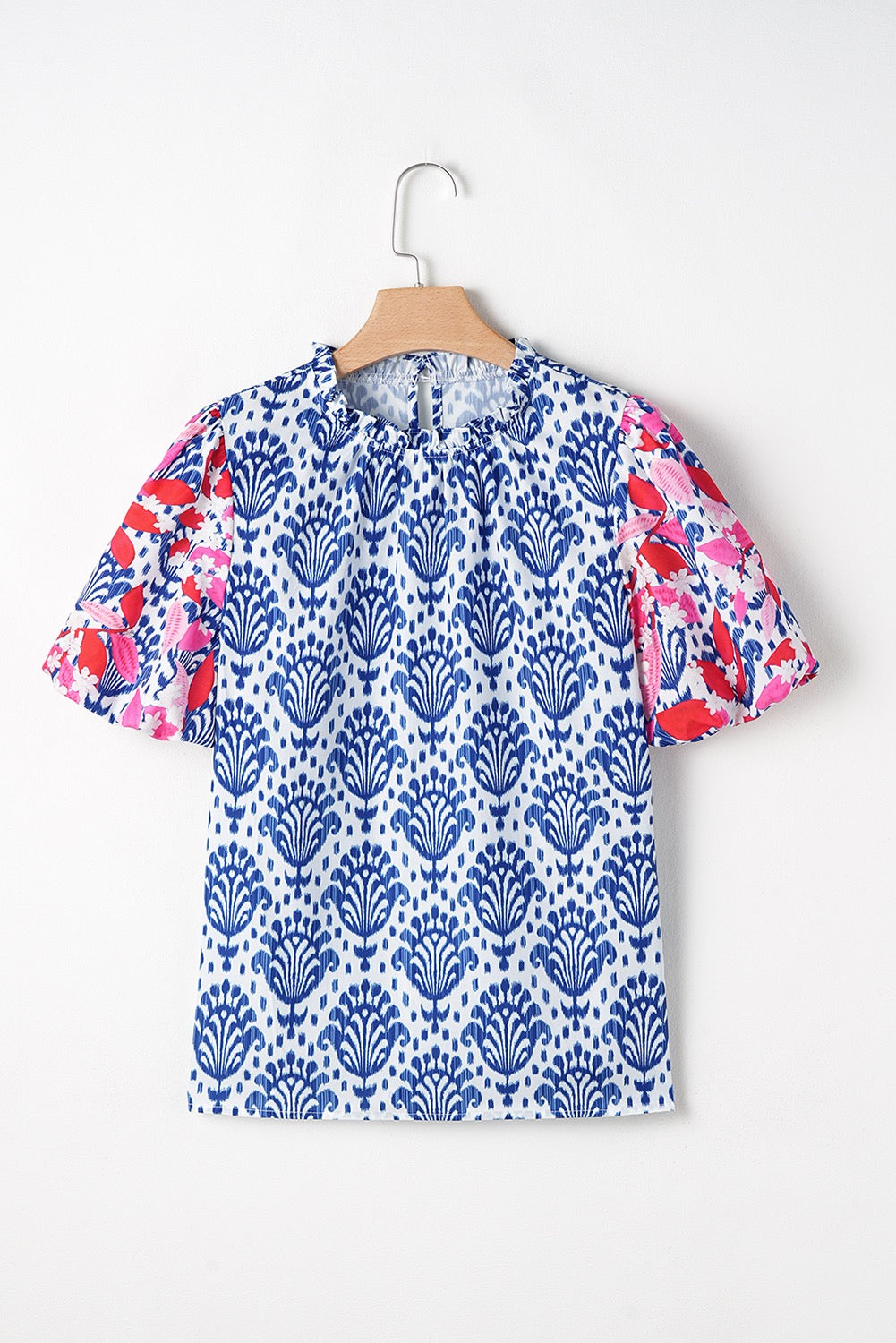 Blue Western Print Blouse LT