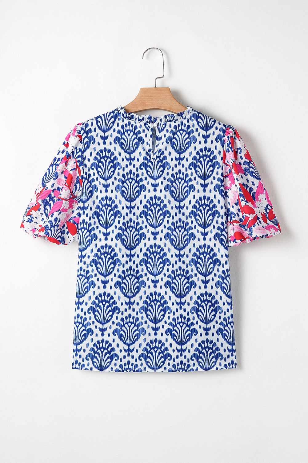 Blue Western Print Blouse LT