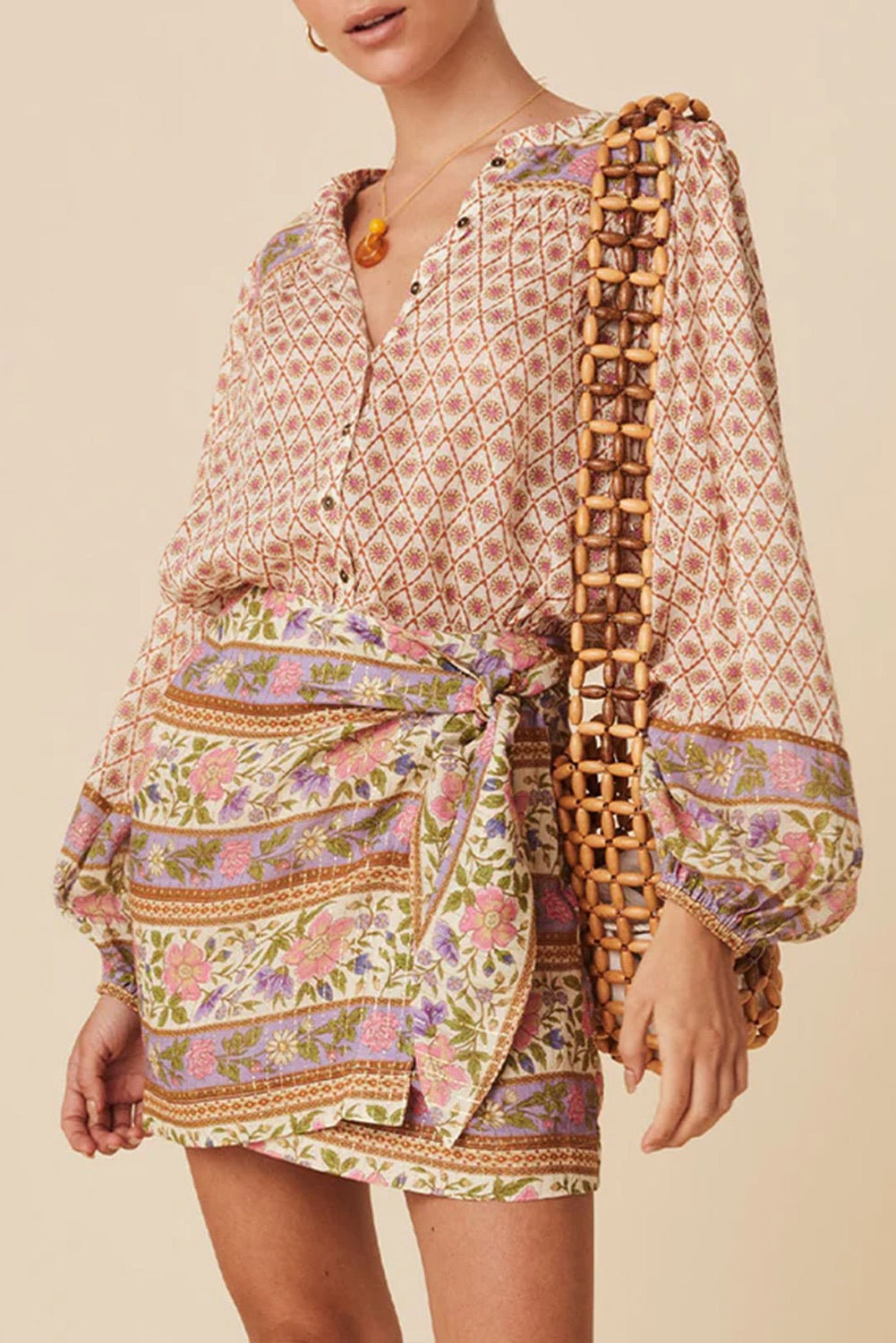 Boho Floral Button Shirt LT