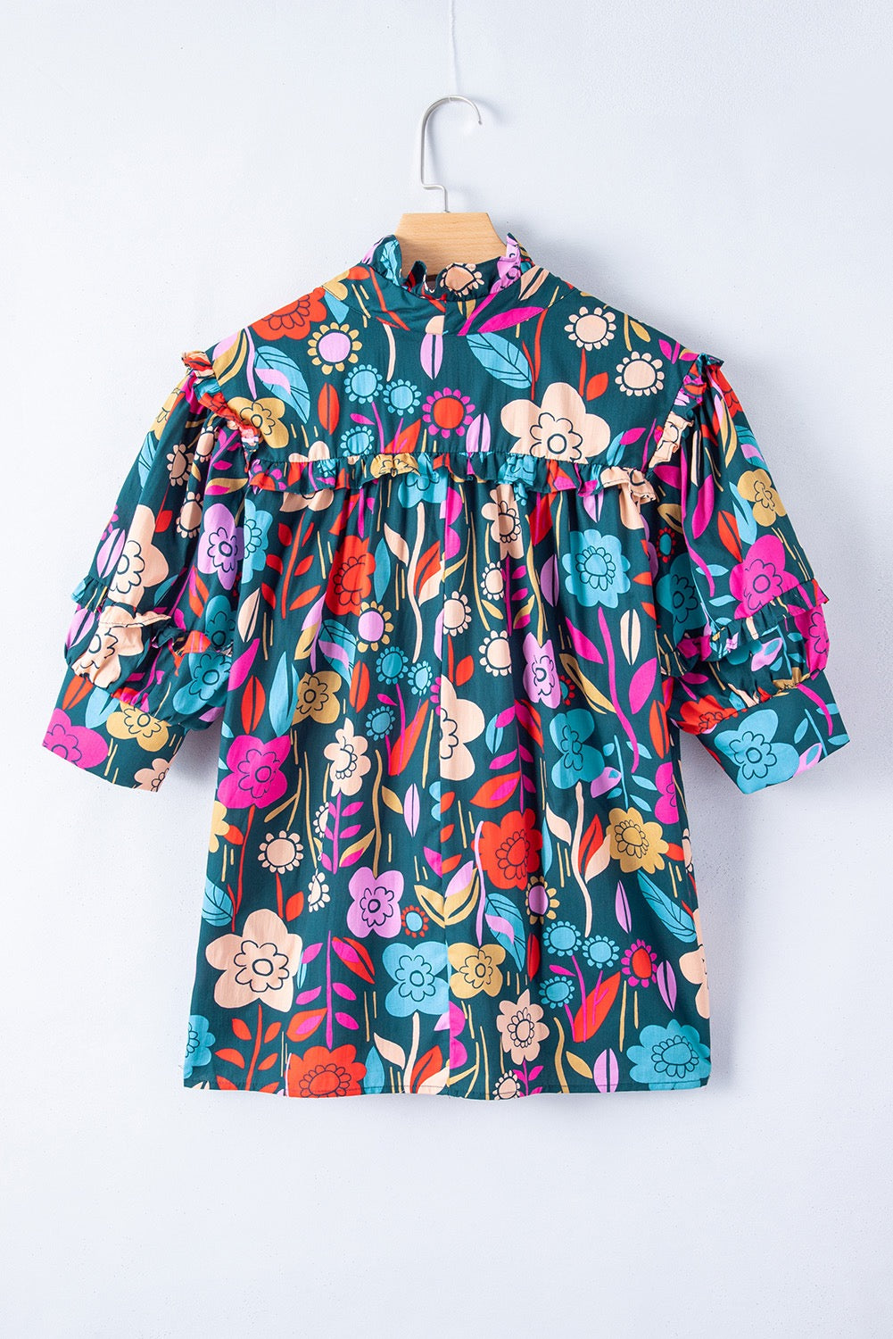 Green Floral Tied Blouse LT