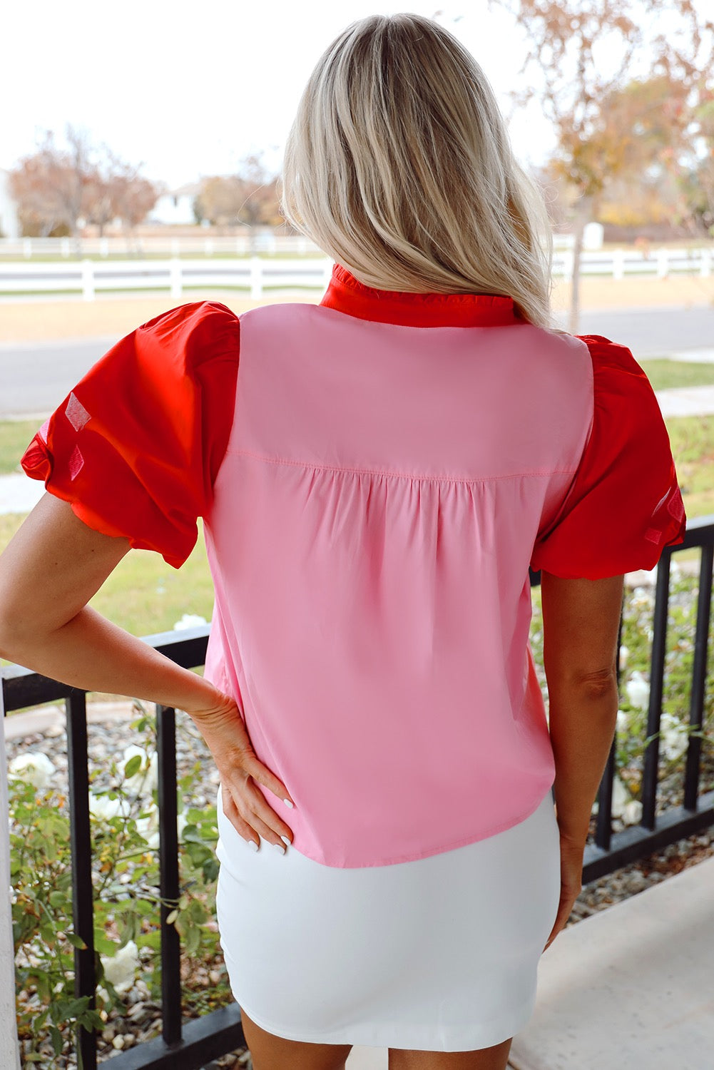 Pink and Red Embroidered Blouse LT
