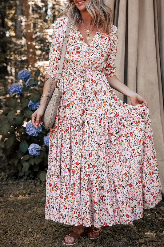 Red Floral Boho Maxi LT