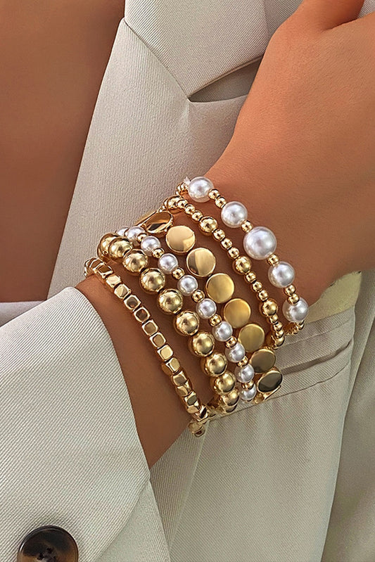 Gold Pearl Layered Bracelets LT