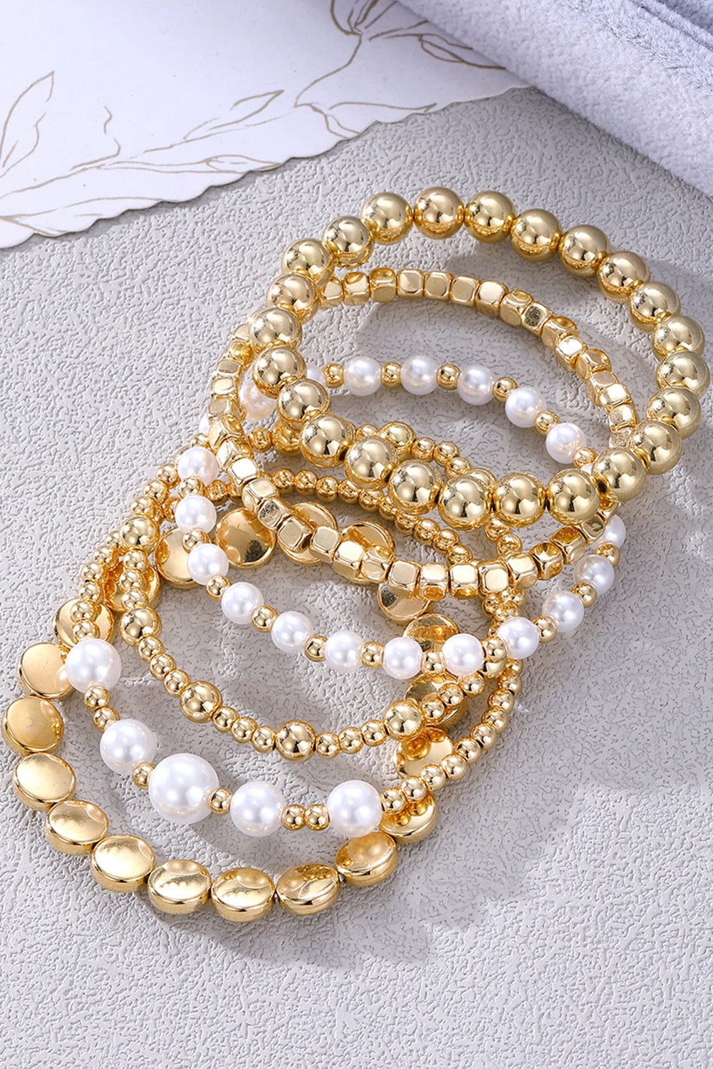 Gold Pearl Layered Bracelets LT
