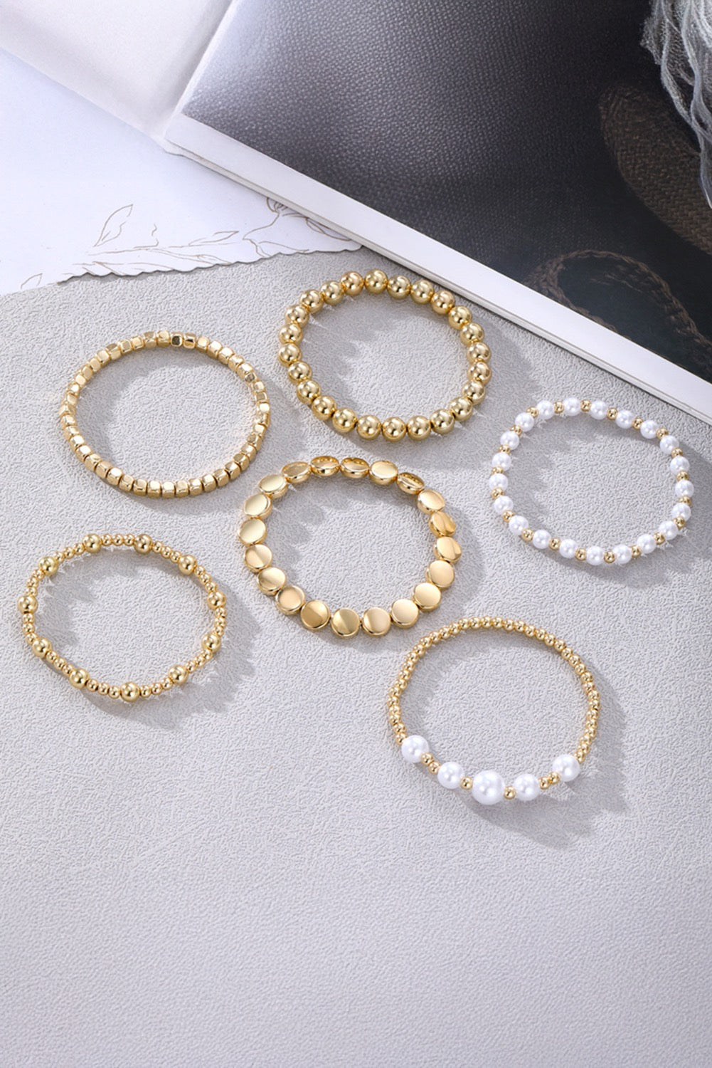 Gold Pearl Layered Bracelets LT
