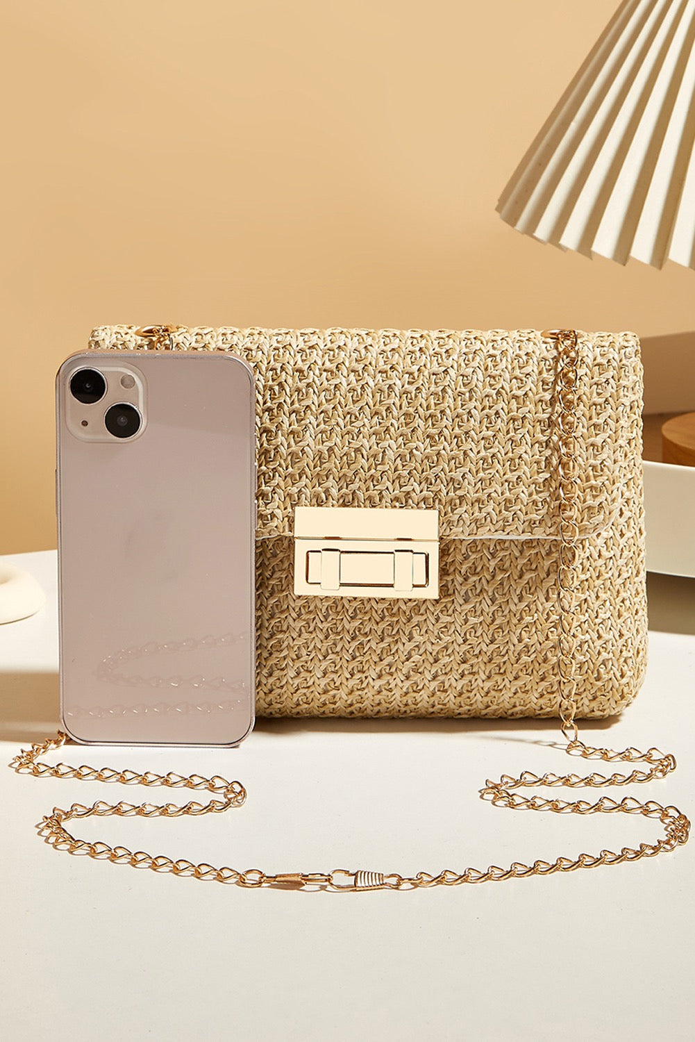 Tan Woven Clutch RTS