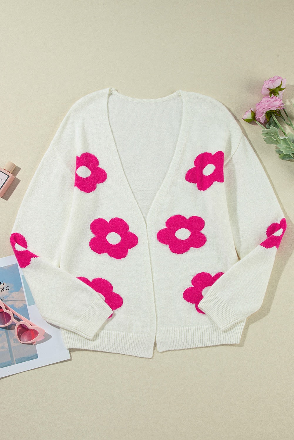 Pink Flower Cardigan LT