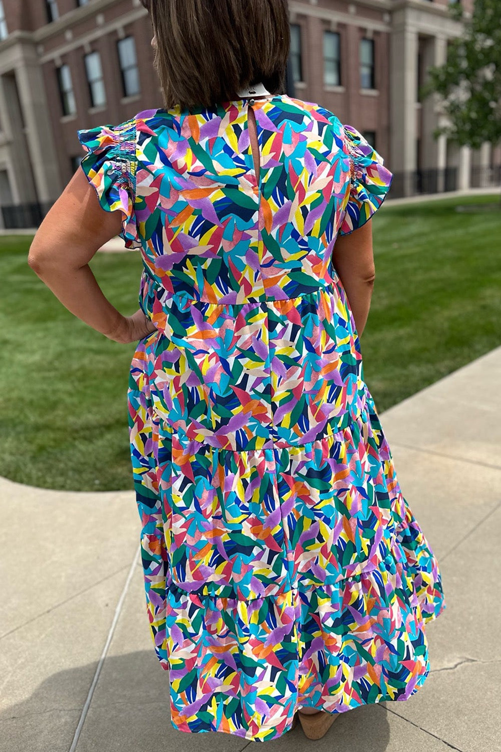 Geometric Print Plus Size Maxi LT