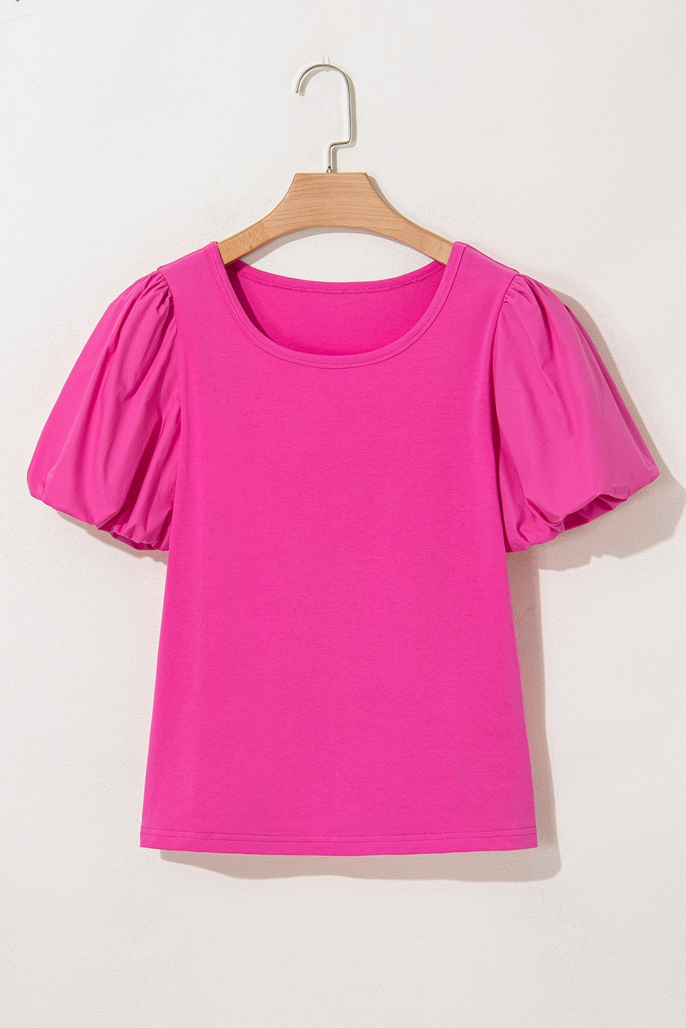 Pink Bubble Sleeve Blouse LT