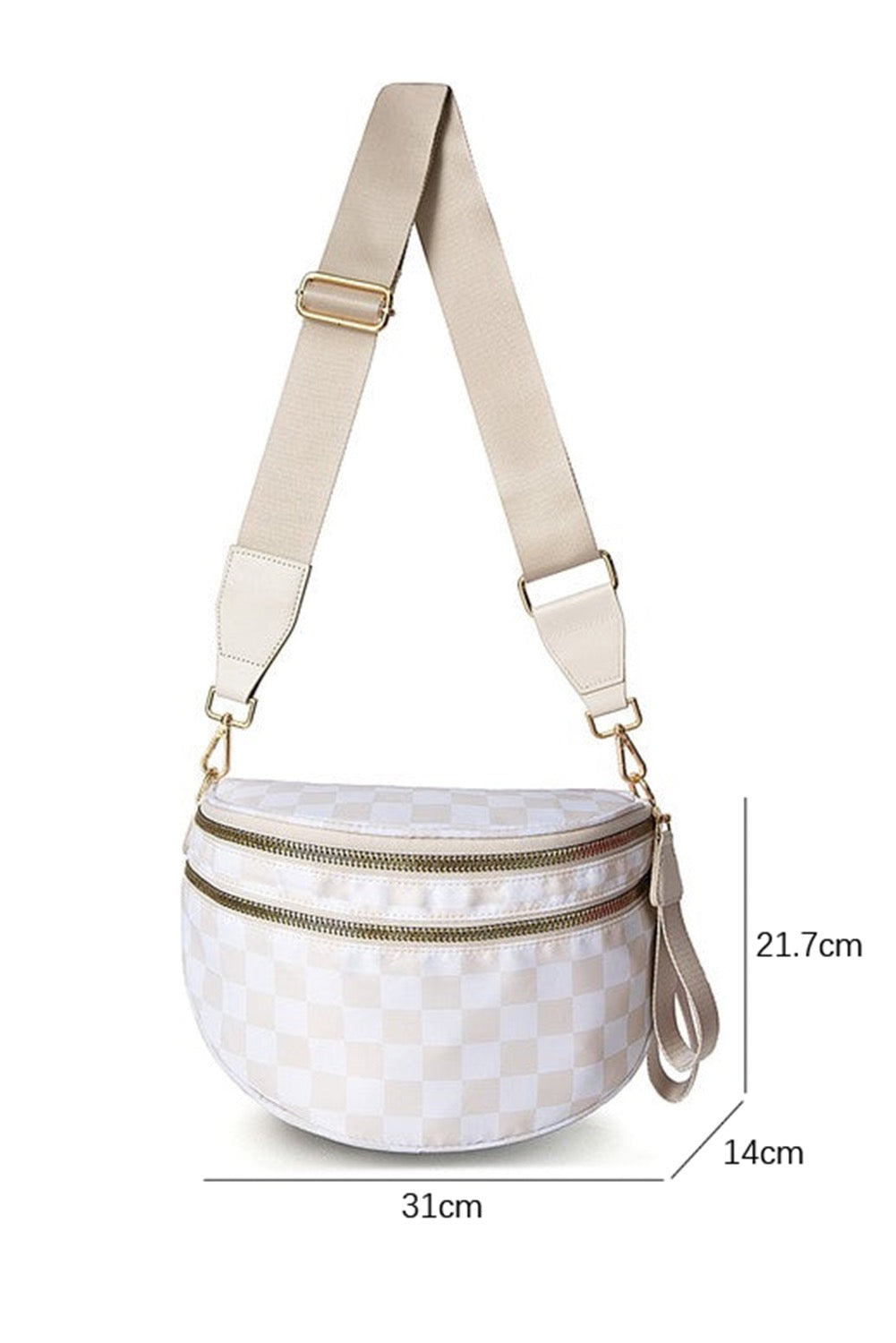 Beige Checkered Crossbody RTS