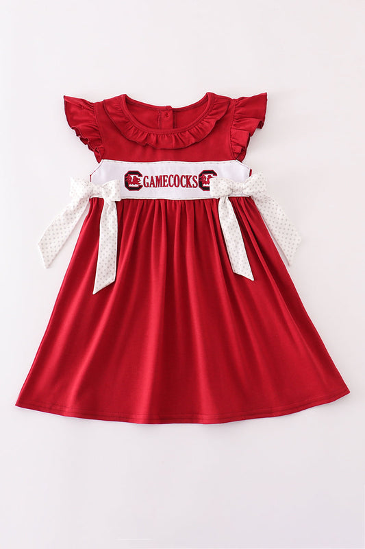 South Carolina Gamecocks embroidery ruffle dress