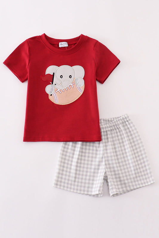 Alabama elephant football applique set