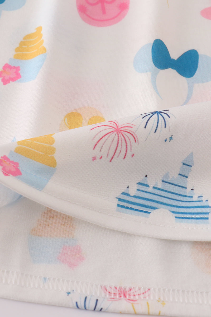 Fireworks castle print dress
