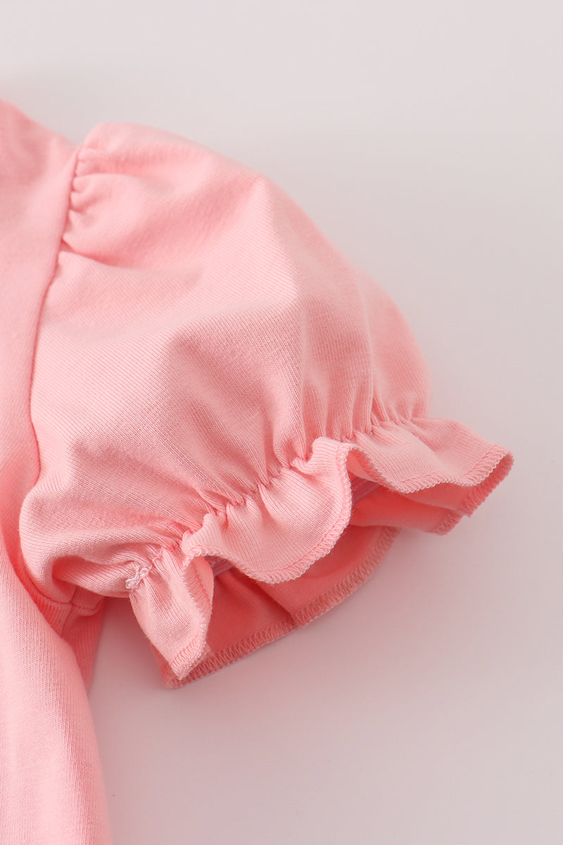 Pink floral character applique bloomer set