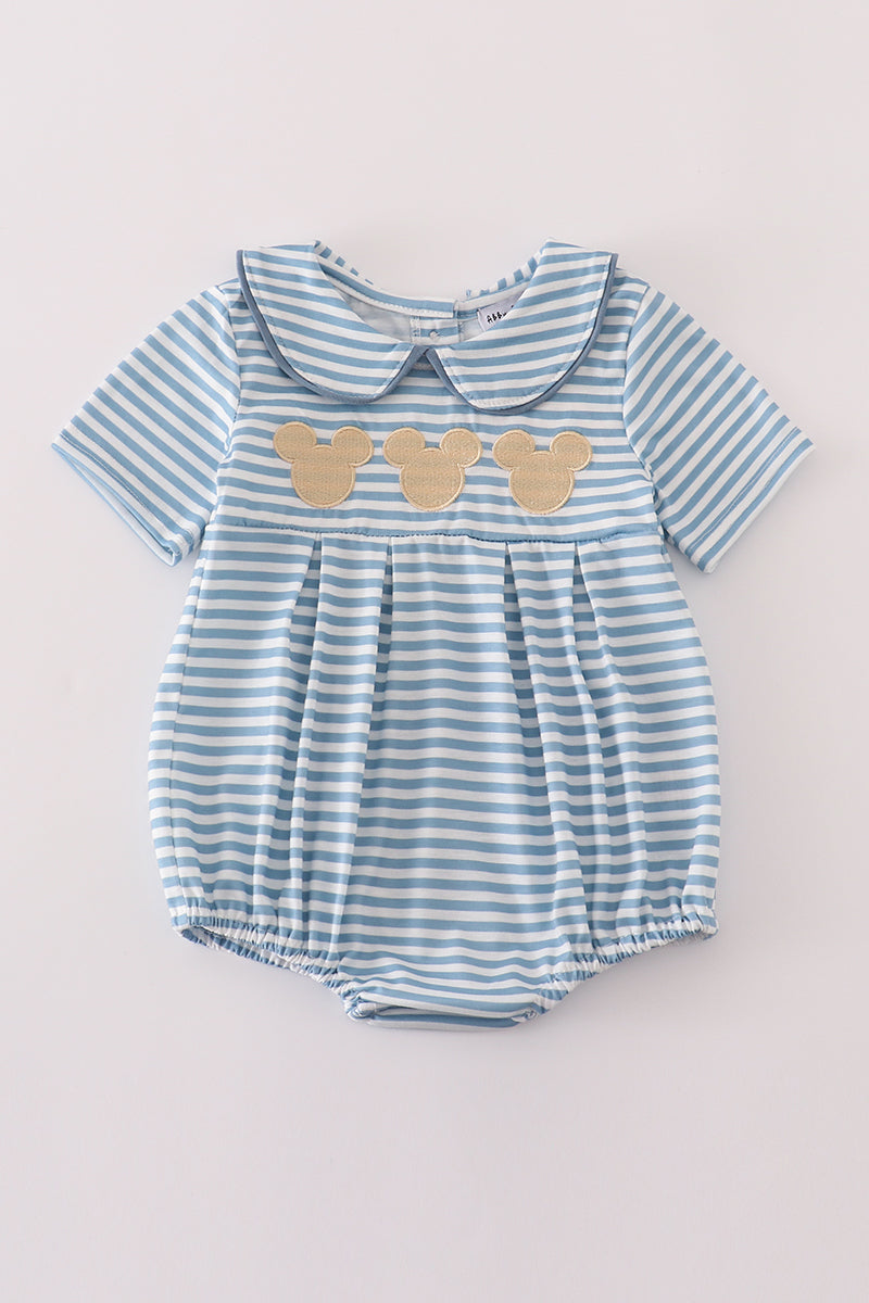 Blue stripe character embroidery bubble
