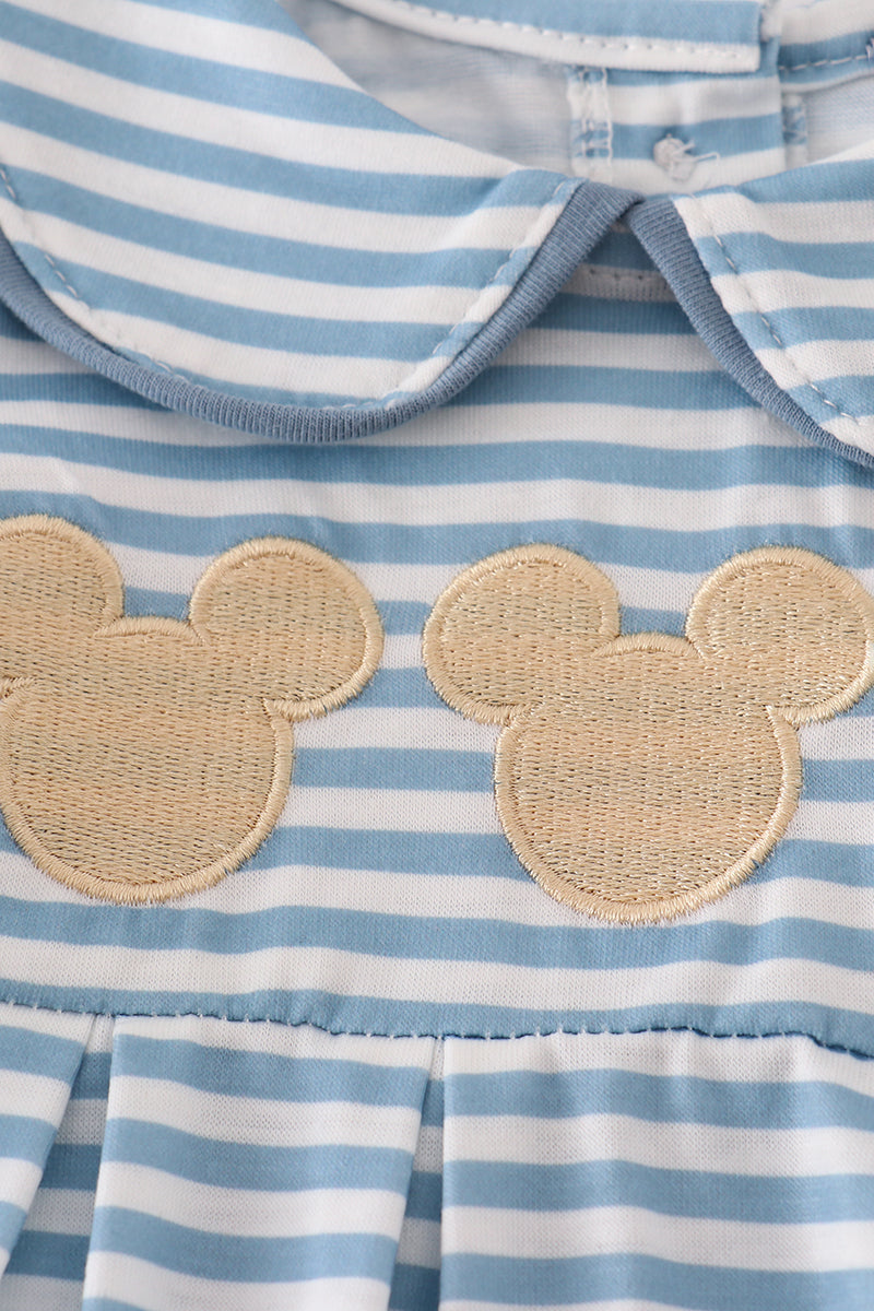 Blue stripe character embroidery bubble