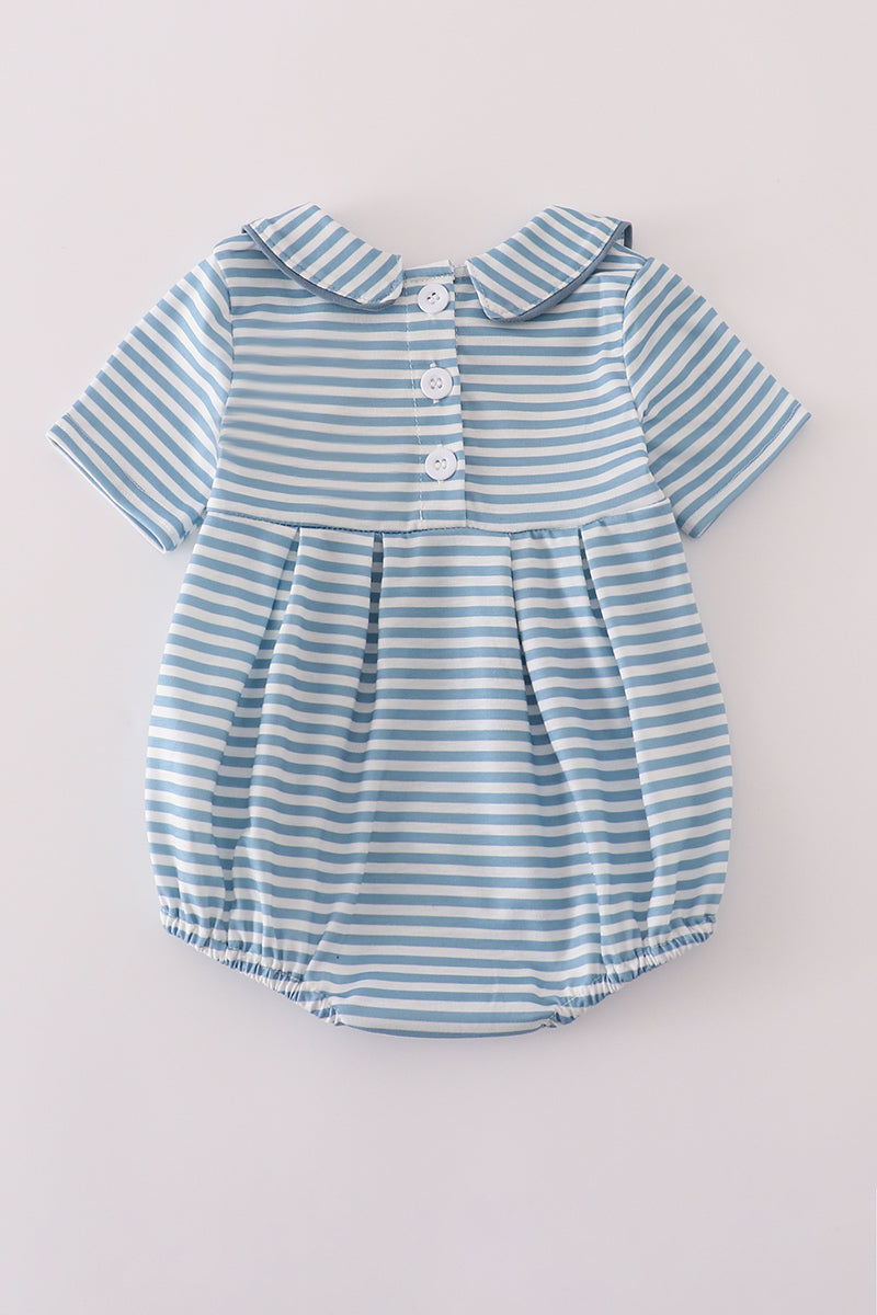 Blue stripe character embroidery bubble